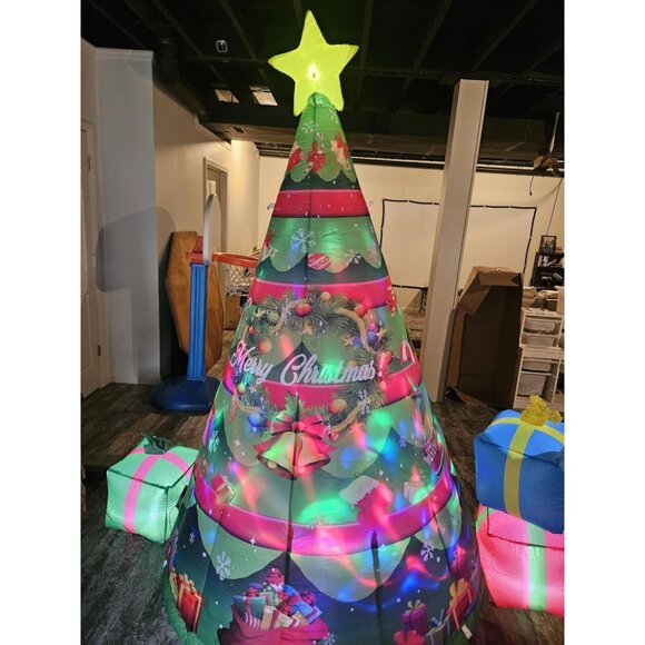 🆕 7 FT Christmas Inflatable Santa Claus Outdoor Gift Bag Blow up LED Decoration - Picture 3 of 7